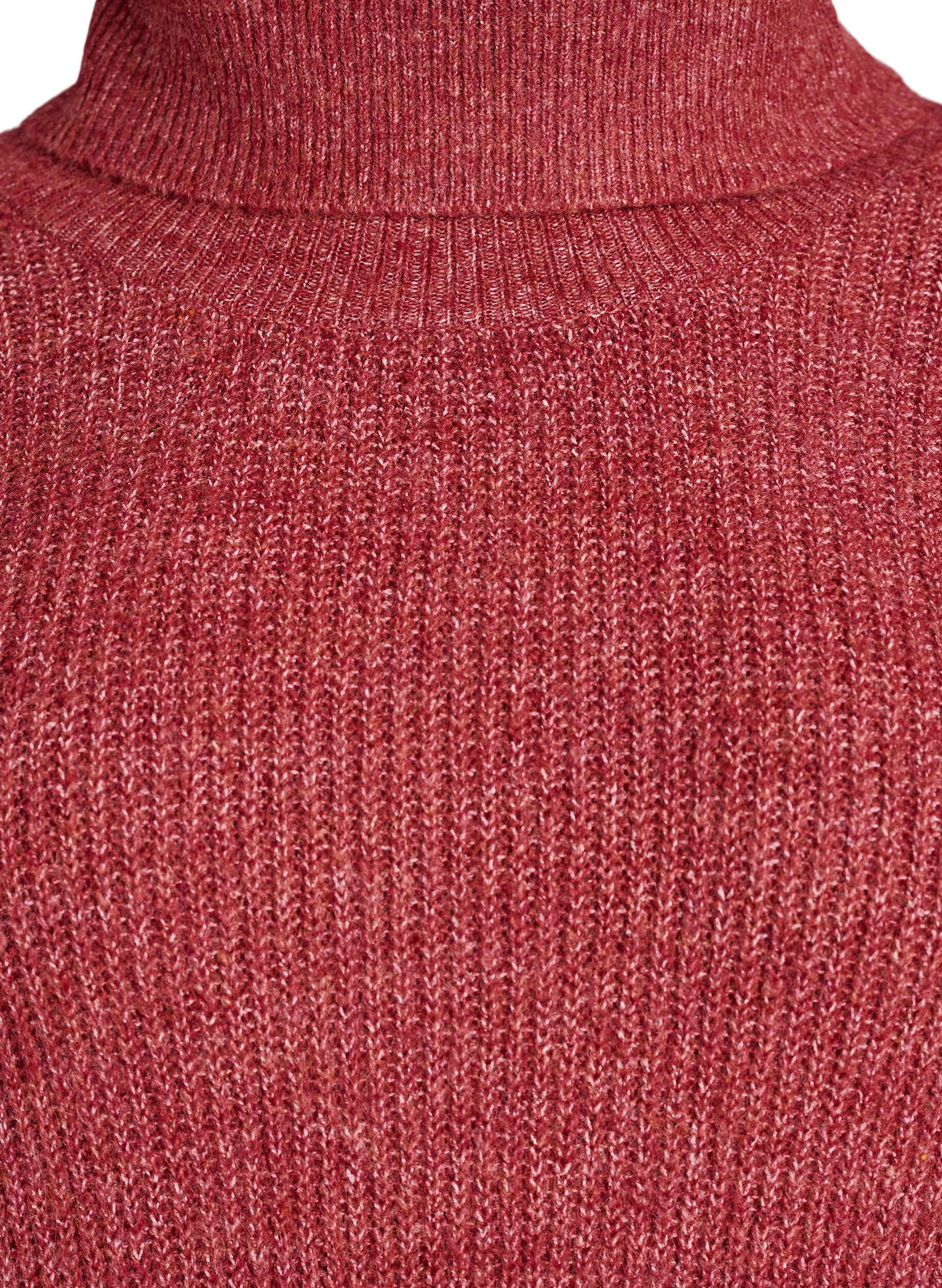 ZizzifashionKnitted dress with turtleneck, Red, Packshot image number 2