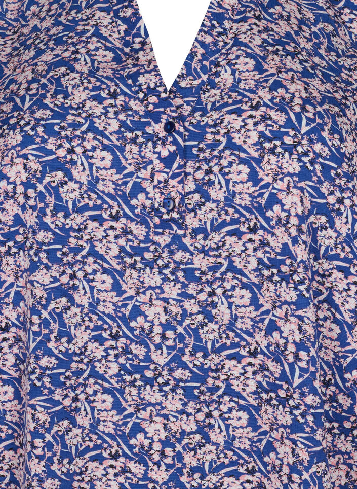 FLASH - Long sleeve blouse with print, Strong Blue Flower, Packshot image number 2