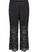 Lace trousers with a high waist and pockets, Black, Packshot image number 0