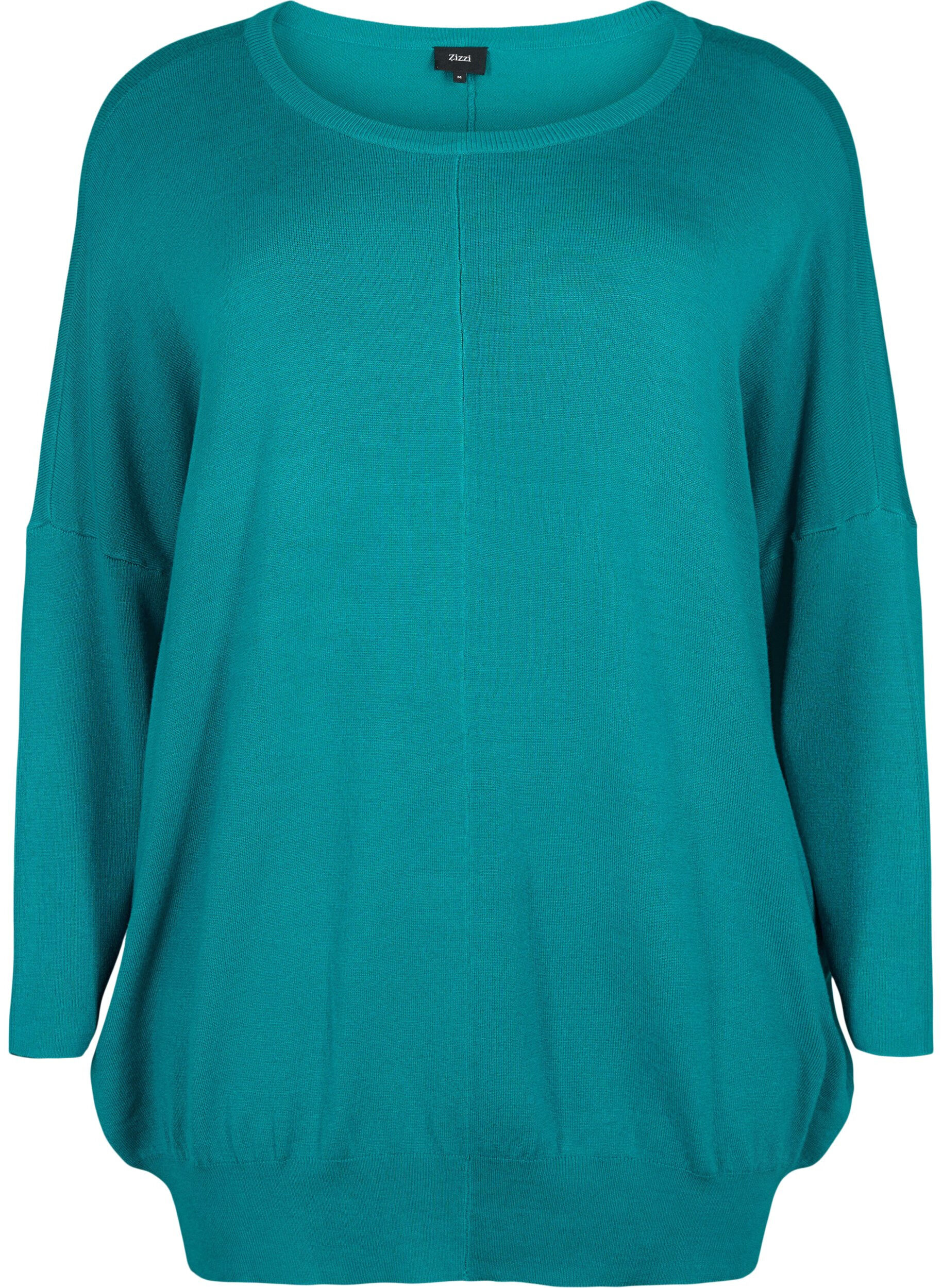 Zizzifashion Knitted tunic in viscose blend, Deep Lake, Packshot image number 0