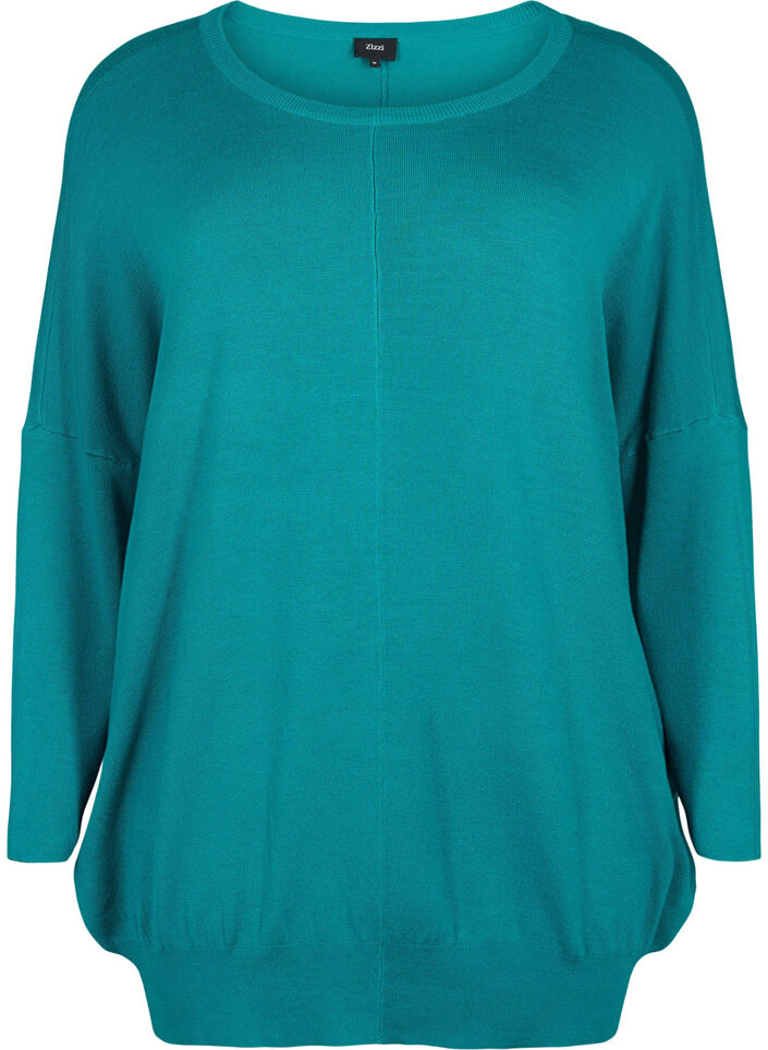 Knitted tunic in viscose blend, Deep Lake, Packshot image number 0