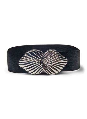 Elastic waist belt with glitter, Black, Packshot image number 0