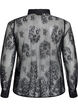 Transparent lace shirt with long sleeves, Black, Packshot image number 1