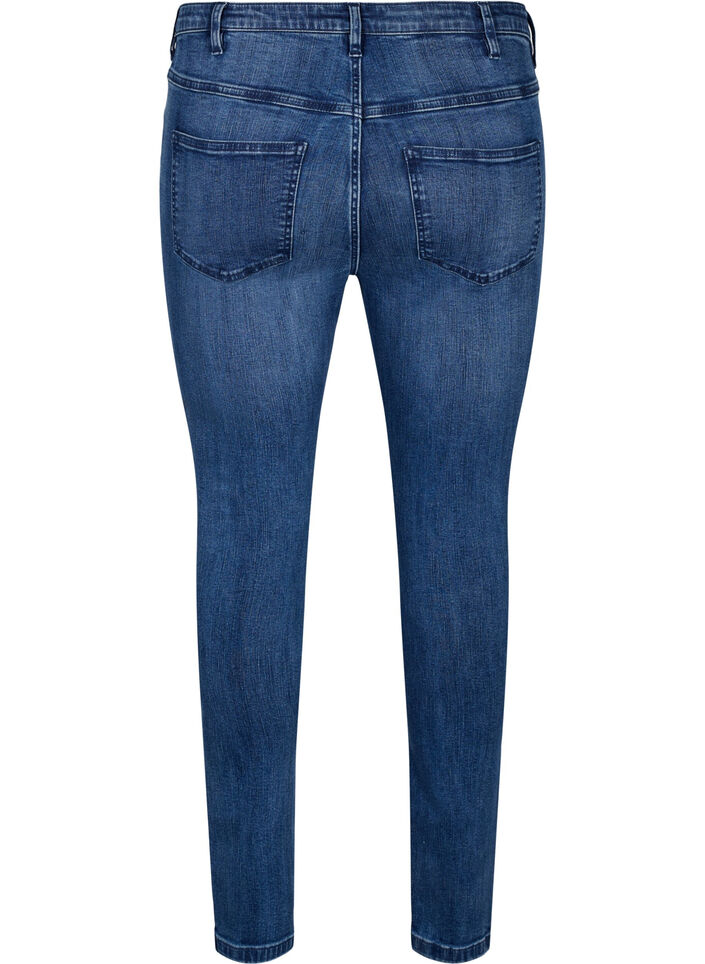 Super slim Amy jeans with wear details, Blue Denim, Packshot image number 1