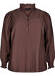 Blouse with ruffle collar, Brown, Packshot image number 0