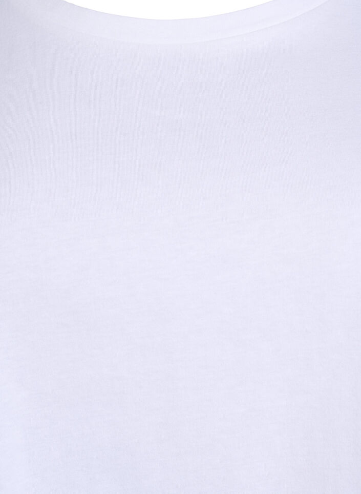 T-shirt with broderie anglaise sleeves, White, Packshot image number 2