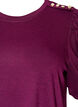 Blouse with button detail and short puff sleeves, Dark Bordeaux, Packshot image number 2