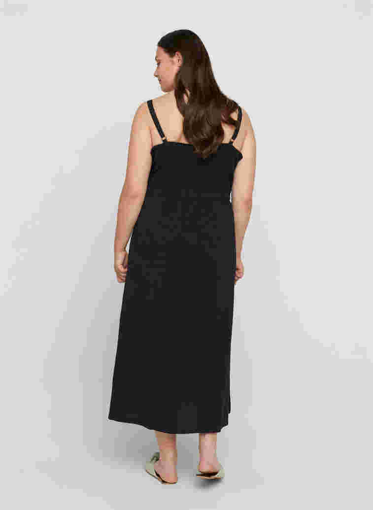Maxi dress with smock, Black, Model image number 1