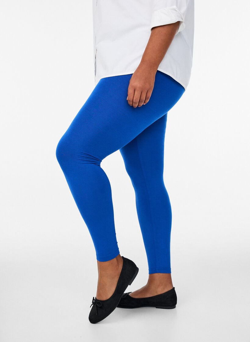 Basic leggings with extra length, Blue, Model image number 0