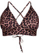 Floral bikini top with tie back, Brown, Packshot image number 0