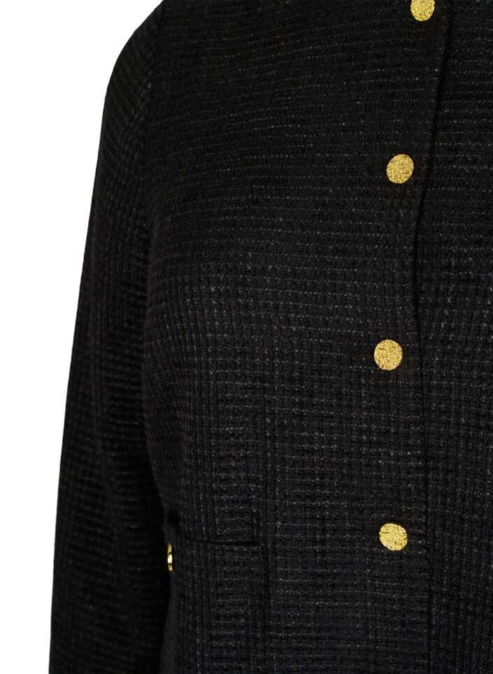 Boucle jacket with pockets and decorative buttons, Black, Packshot image number 2