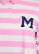Striped polo shirt with terry detailing, Bubblegum w. White, Packshot image number 2