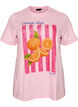 Organic cotton T-shirt with front print, Pink, Packshot image number 0