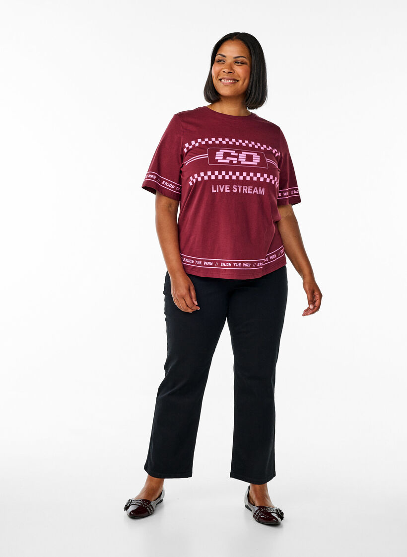 High-waisted Gemma jeans with a regular fit, Black, Model image number 0