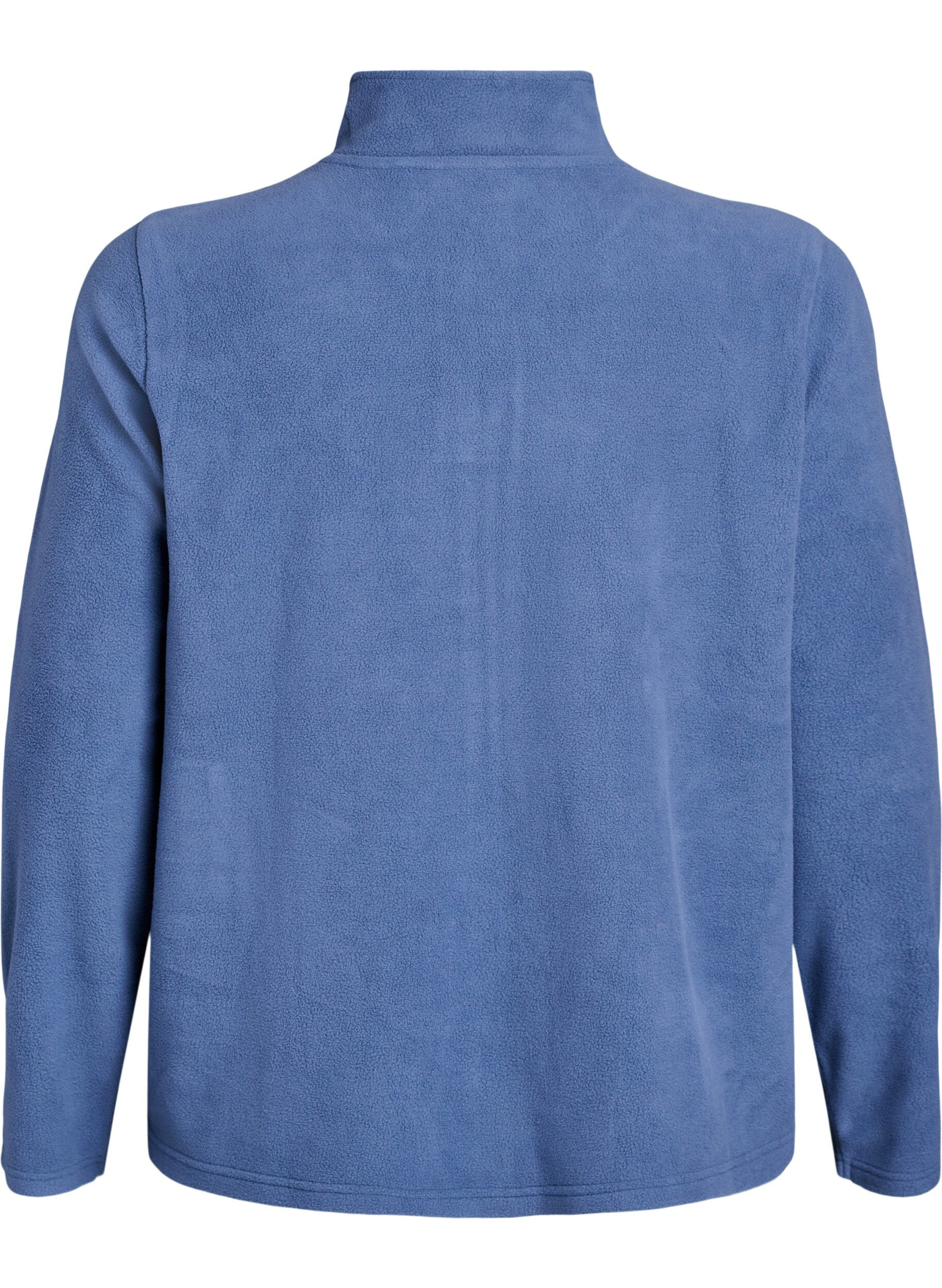 ZizzifashionFleece top with zipper and high collar, Blue, Packshot image number 1
