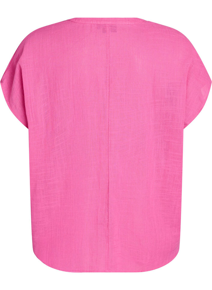 Loose blouse with cap sleeves, Pink, Packshot image number 1