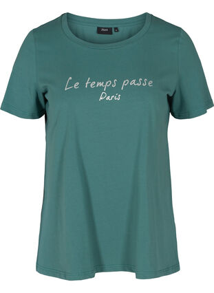 Short-sleeved t-shirt with print, Sea Pine W. Silver, Packshot image number 0