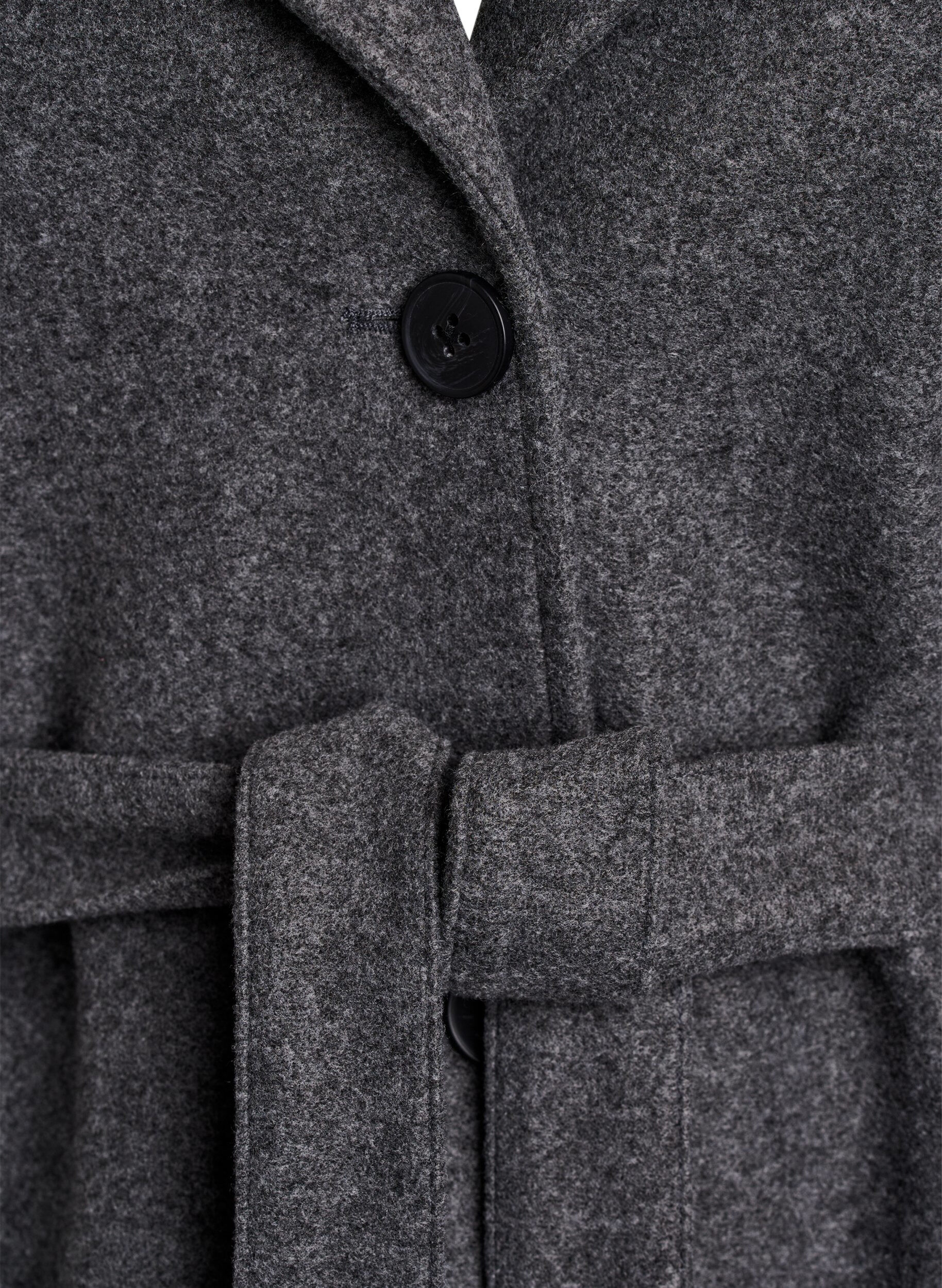 Zizzifashion Short coat with a belt, Grey, Packshot image number 2