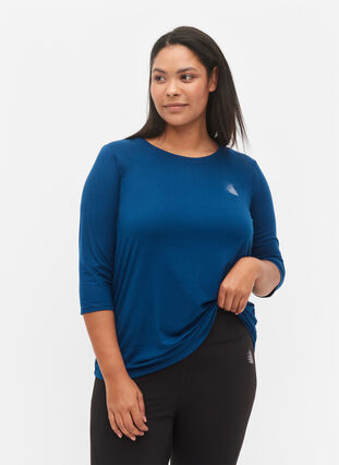 Workout top with 3/4 sleeves, Poseidon, Model image number 0