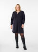 Short velvet dress with long sleeves, Black, Model image number 1