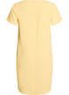 Short dress with a crinkled texture and short sleeves, Yellow, Packshot image number 1