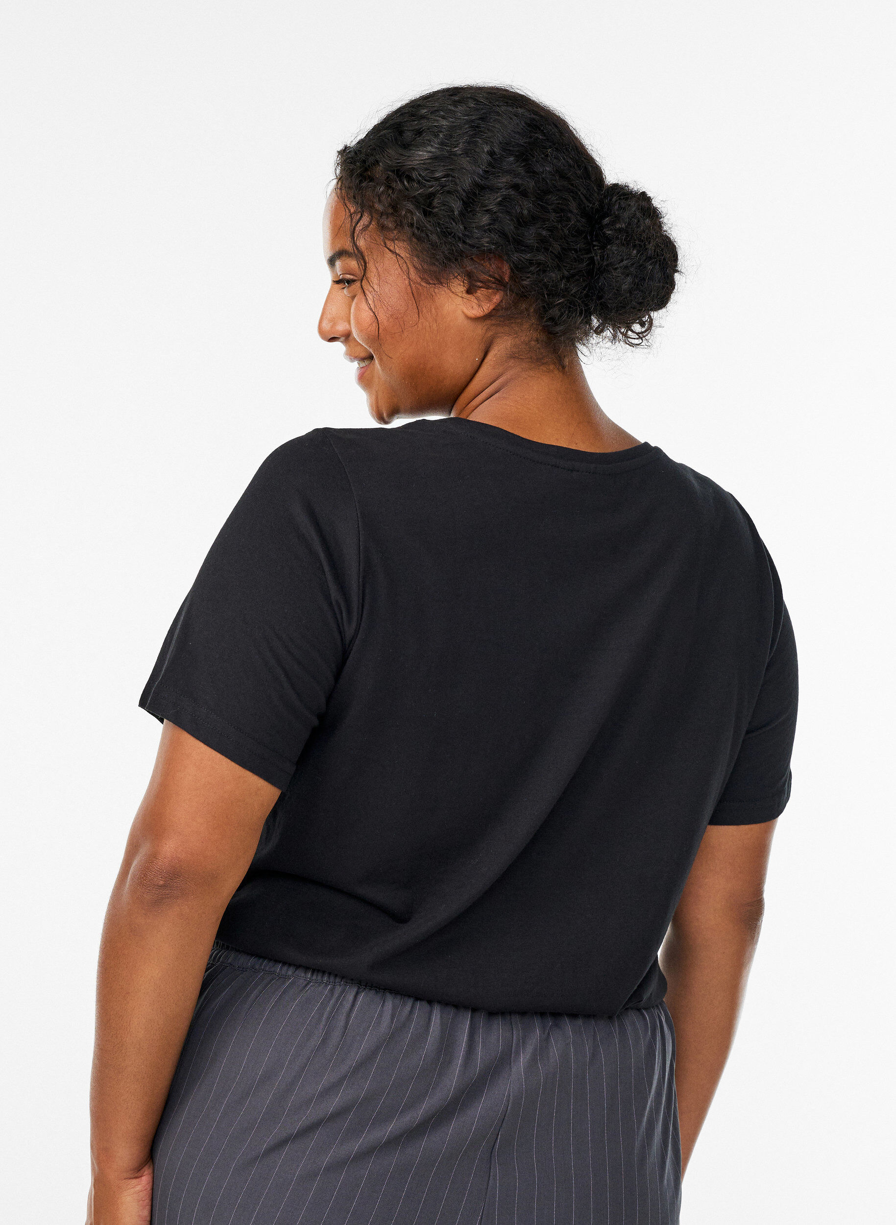 ZizzifashionT-shirt with motif, Black, Model image number 2