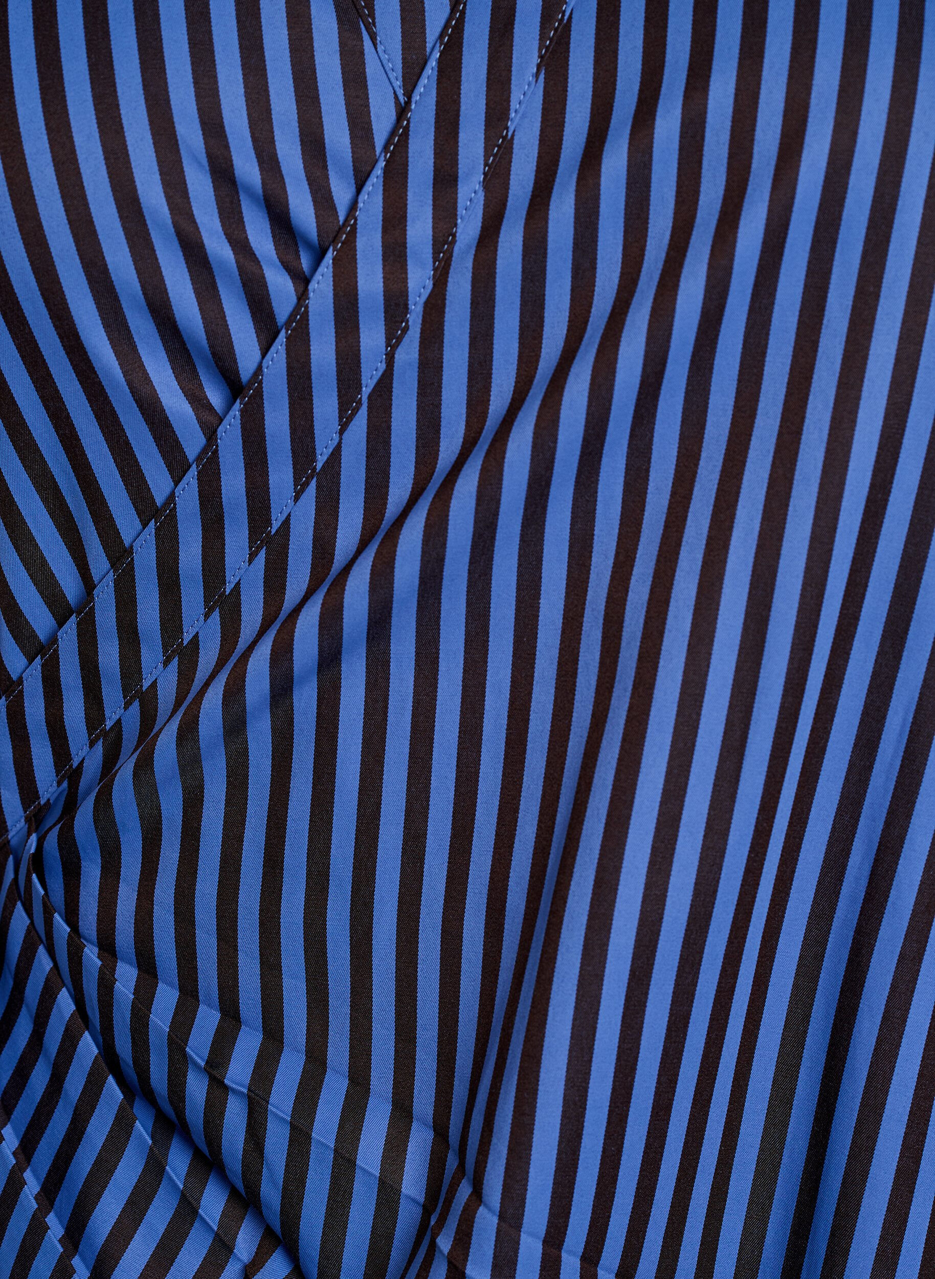 ZizzifashionStriped shirt with a wrap effect and a tie-belt, Blue, Packshot image number 2