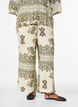 Patterned wide-leg trousers, Green, Model image number 3