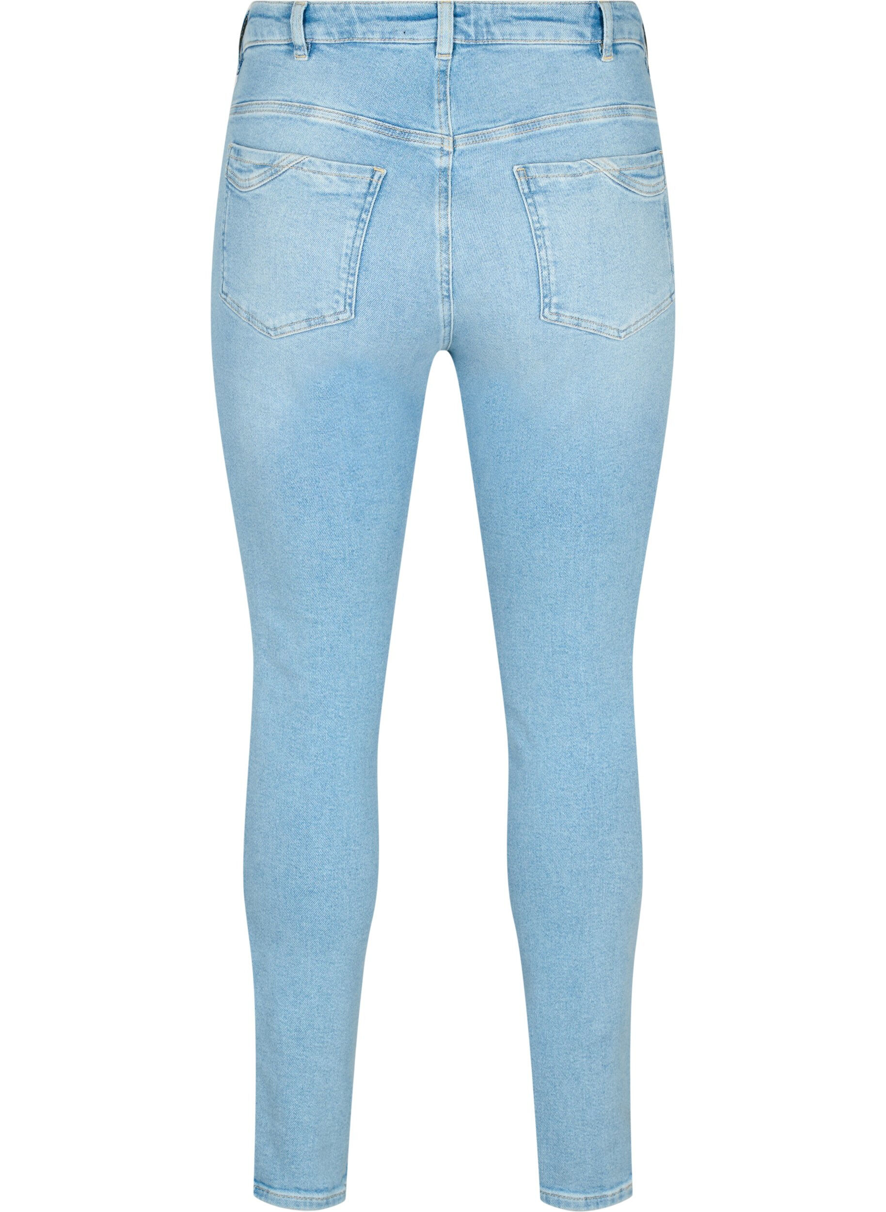 Zizzifashion High waisted Amy jeans with super slim fit, Light blue, Packshot image number 1