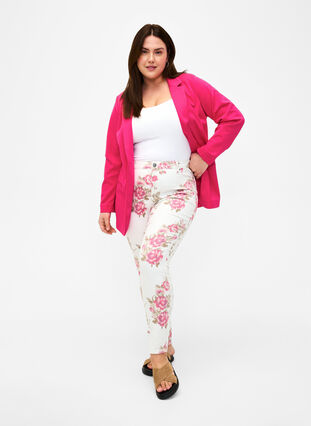 Simple blazer with button closure, Raspberry Sorbet, Model image number 2