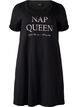 Short-sleeved nightgown in organic cotton, Black, Packshot image number 0