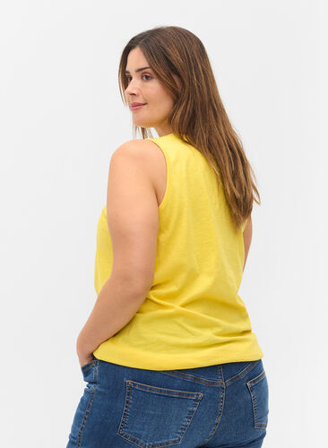 Top with lace trim, Primrose Yellow, Model image number 1