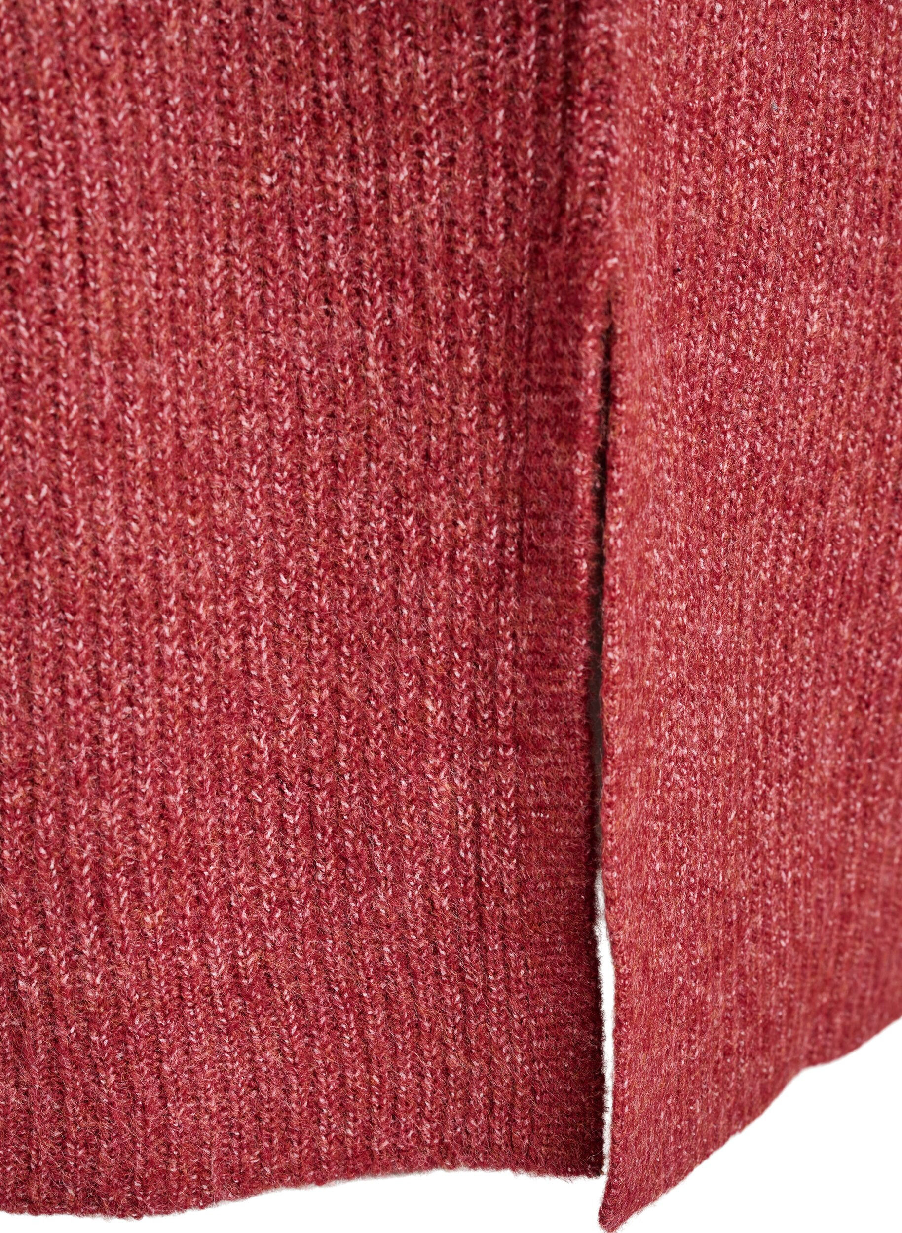 ZizzifashionKnitted dress with turtleneck, Red, Packshot image number 3