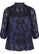 Chiffon blouse with jacquard pattern, Evening Blue, Packshot image number 0