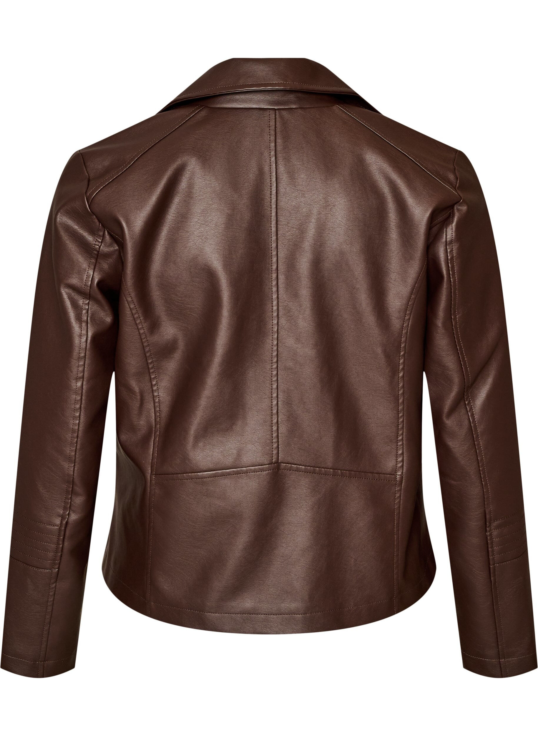ZizzifashionBiker jacket in faux leather, Brown, Packshot image number 1