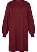 Short knitted dress with wavy hem and slits, Red, Packshot image number 0