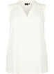 Sleeveless top with wrinkle details, Vanilla, Packshot image number 0