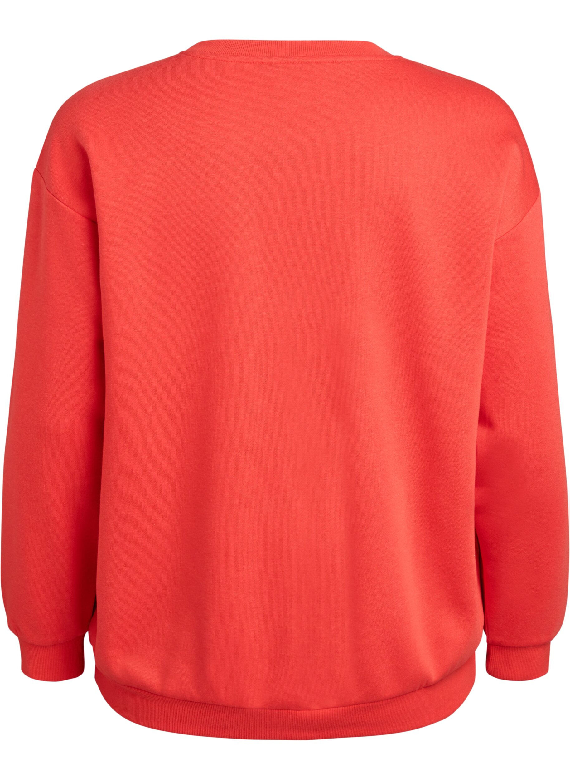 Zizzifashion Sweatshirt with front motif, Red, Packshot image number 1