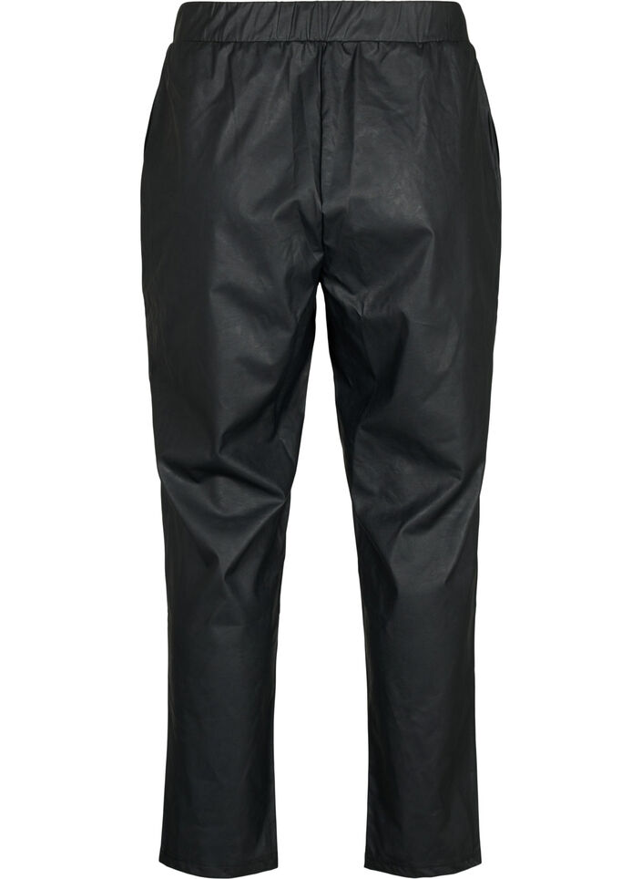 Imitated leather pants with pockets, Black, Packshot image number 1