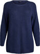 Knitted jumper with a diagonal pattern and raglan sleeves, Blue, Packshot image number 0