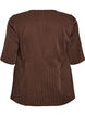 Pinstripe blouse with rhinestones and buttons, Brown, Packshot image number 1