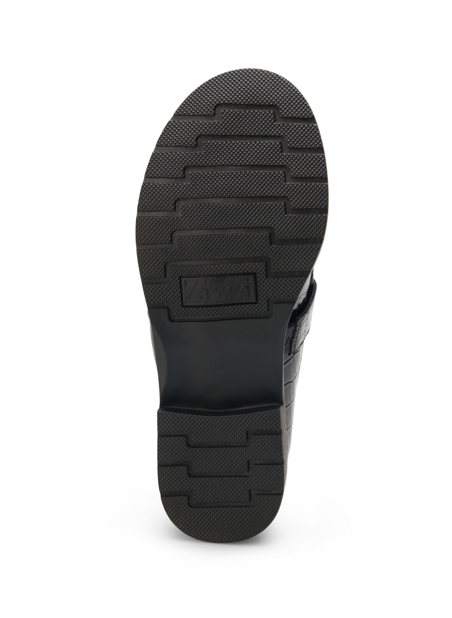 Zizzifashion Wide fit croco loafers in leather, Black, Packshot image number 5