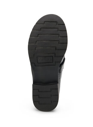 Wide fit croco loafers in leather, Black, Packshot image number 5