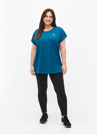 Short-sleeved training t-shirt, Deep Lagoon, Model image number 2