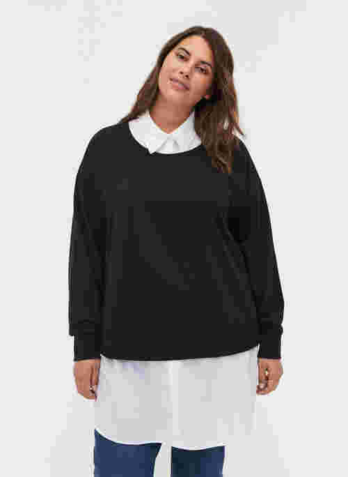 Sweater with attached shirt