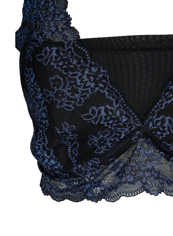 Bra with lace and mesh, Black, Packshot image number 2
