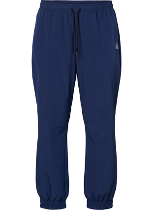 Training pants with elastic waistband and drawstring, M. Blue w. Black, Packshot image number 0