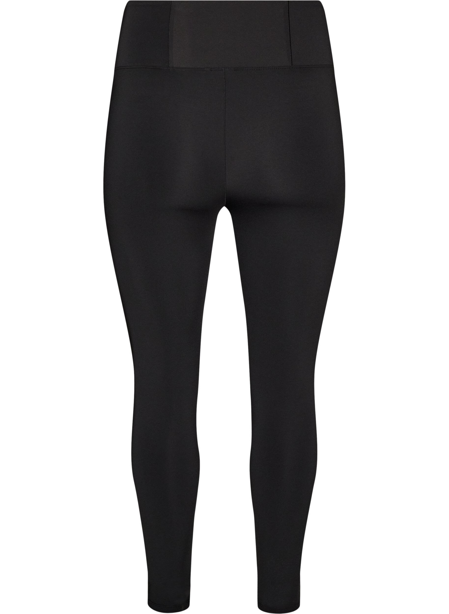 ZizzifashionTraining tights with a high waist and pocket in the waistband, Black, Packshot image number 1
