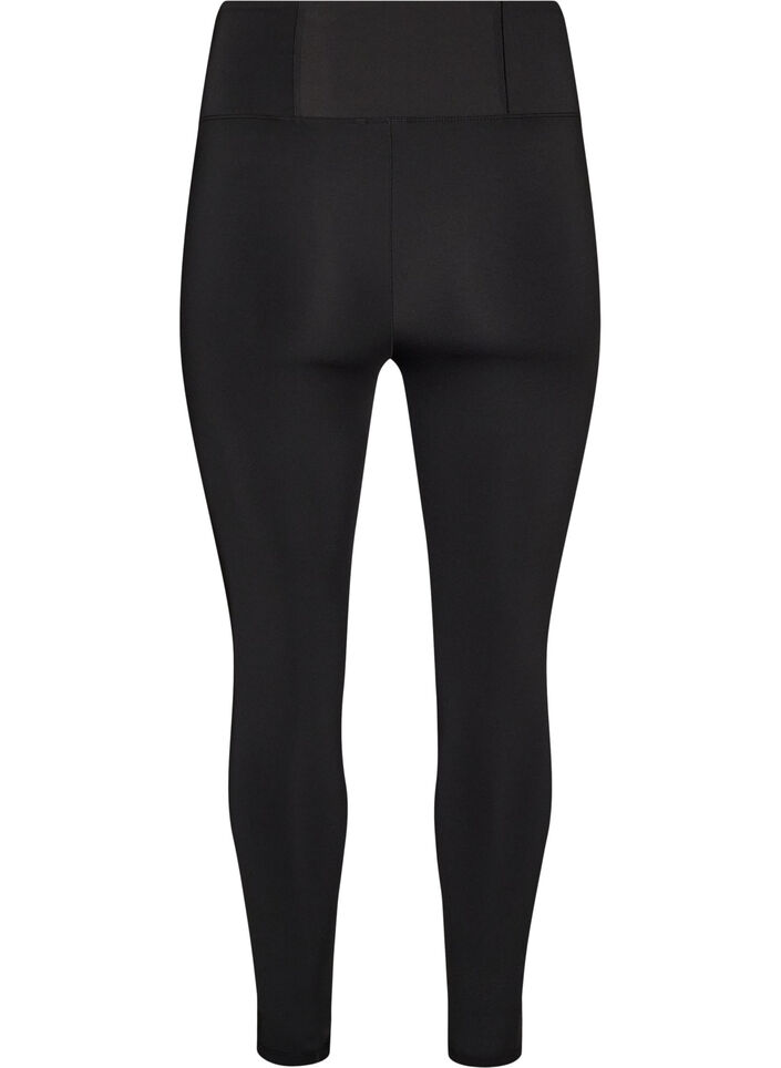 Training tights with a high waist and pocket in the waistband, Black, Packshot image number 1