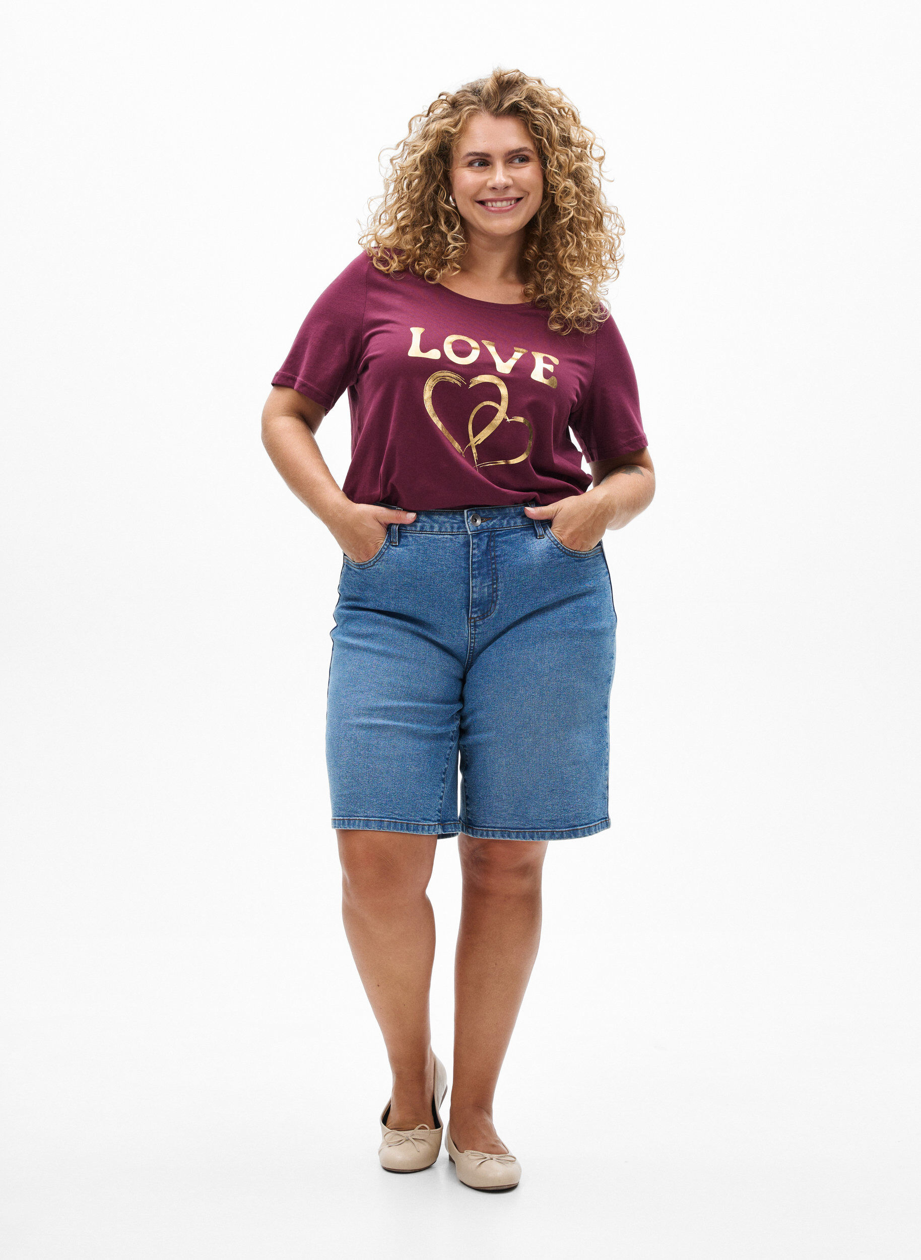 ZizzifashionT-shirt with motif, Red, Model image number 1